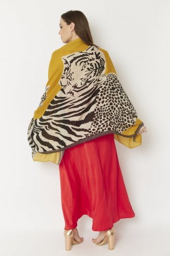 JAYLEY Yellow Yellow Silk Cashmere Blend Wrap