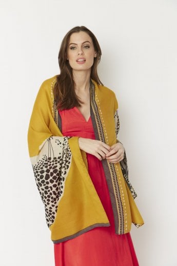JAYLEY Yellow Yellow Silk Cashmere Blend Wrap
