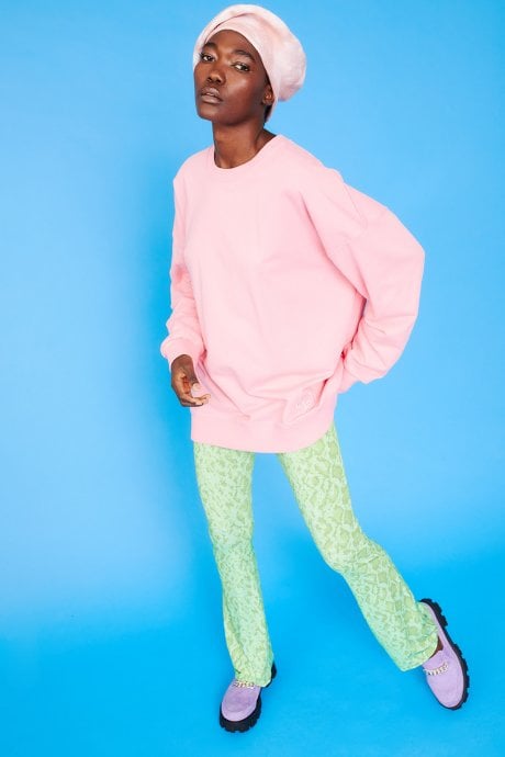 Tie-Dye Beret In Pink And White