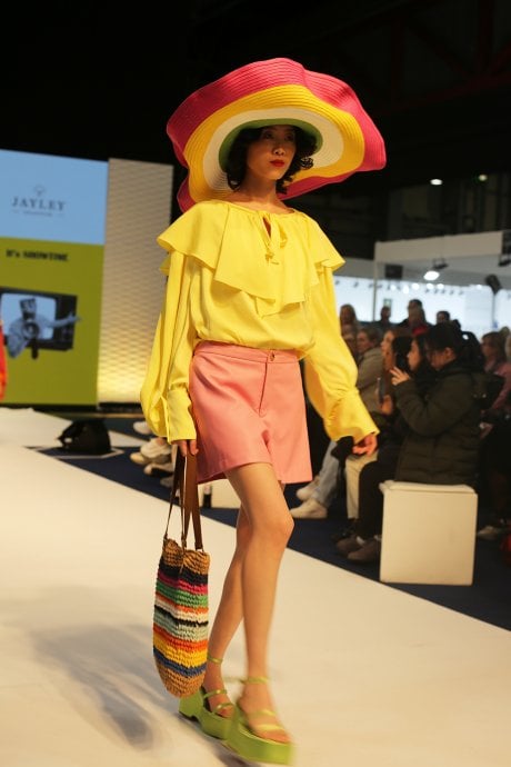 Yellow Silk Blend Ruffle Loose Fit Shirt