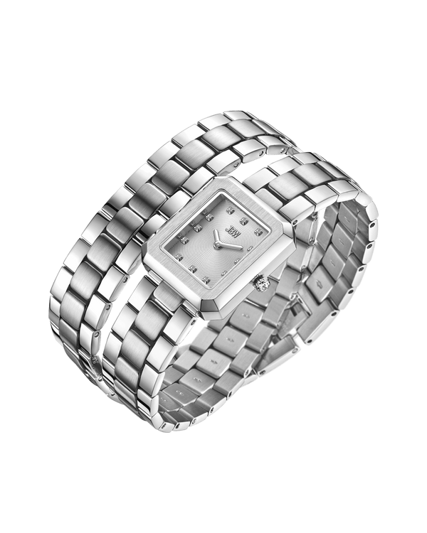 Jbw Arc Double J6390j Stainless Steel Diamond Watch