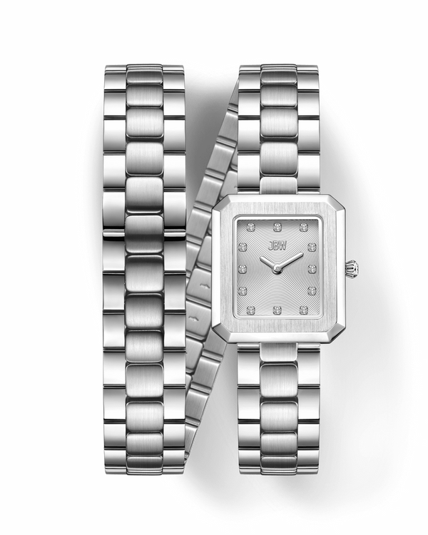 jbw arc double j6390j stainless steel diamond watch