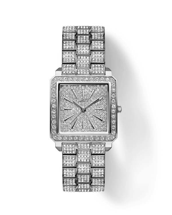 jbw cristal square j6386c womens stainless steel diamond watch