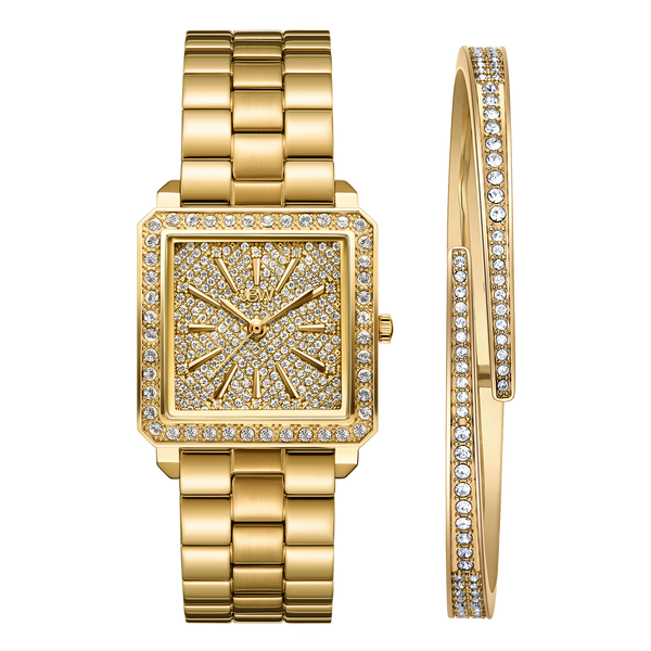 jbw cristal square j6387 set a womens gold diamond watch
