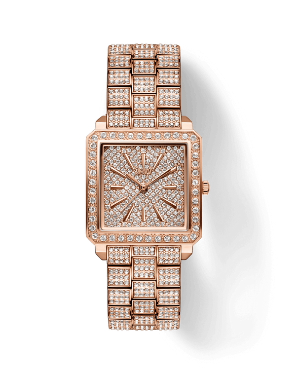 jbw cristal square j6386b womens rose gold diamond watch