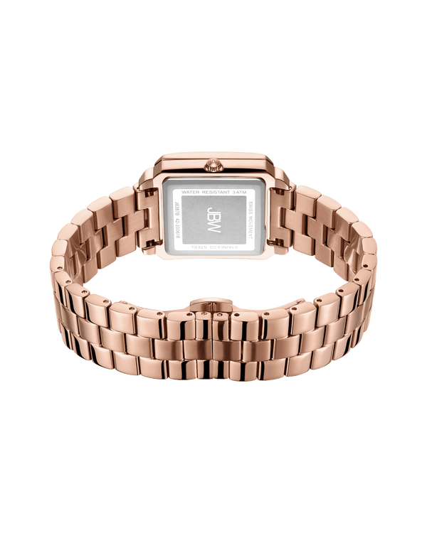 Jbw Cristal Square J6387 Set B Womens Rose Gold Diamond Watch