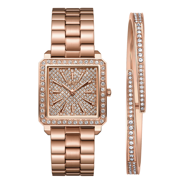 jbw cristal square j6387 set b womens rose gold diamond watch