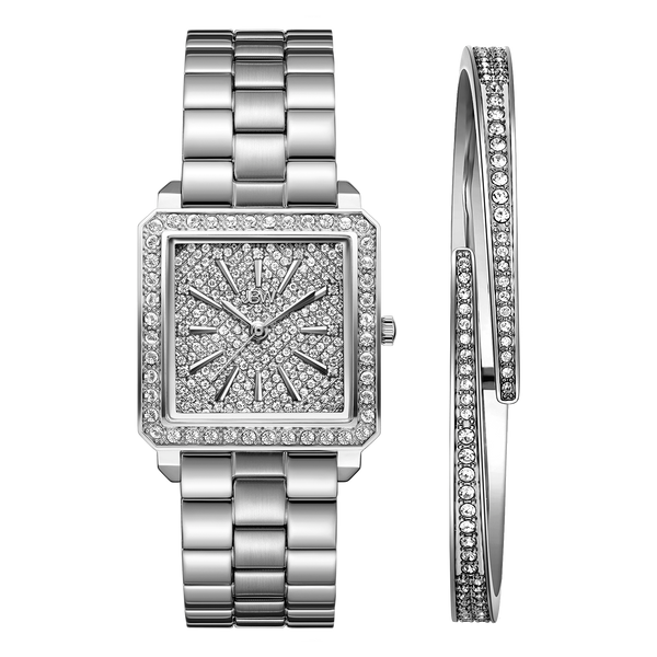 jbw cristal square j6387 set c womens stainless steel diamond watch