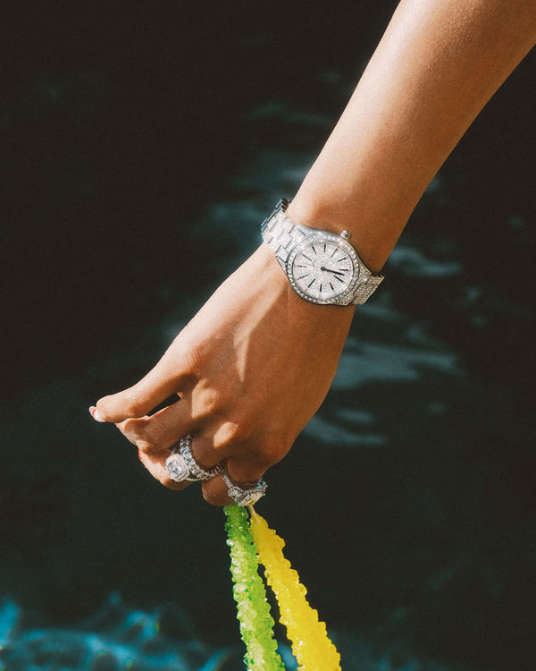 Jbw Cristal J6346c Silver Diamond Watch