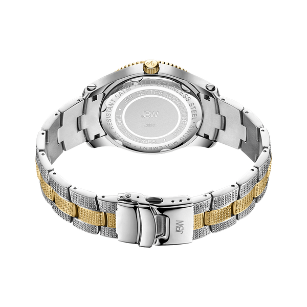 Jbw Jetsetter Gmt J6370d Two Tone Gold Stainless Steel Diamond Watch