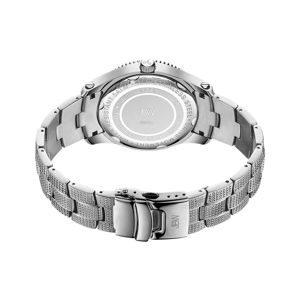Jbw Jetsetter Gmt J6370b Stainless Steel Diamond Watch
