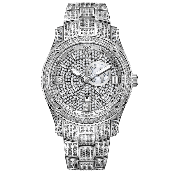 jbw jetsetter gmt j6370b stainless steel diamond watch