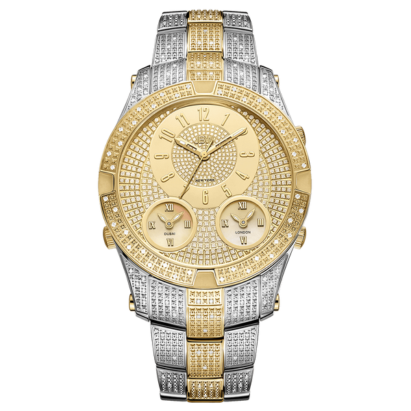 jbw jet setter iii j6348c two tone stainless steel gold diamond watch
