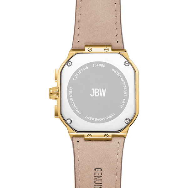 Orion J6408b Brown Leather Gold Diamond Watch