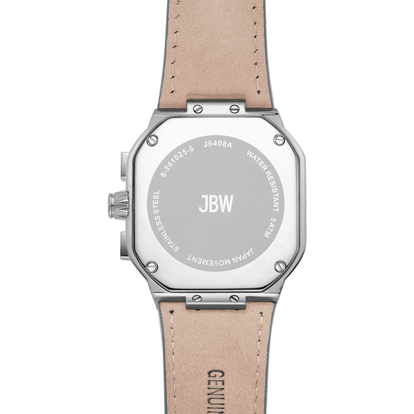 Orion J6408a Navy Leather Stainless Steel Diamond Watch