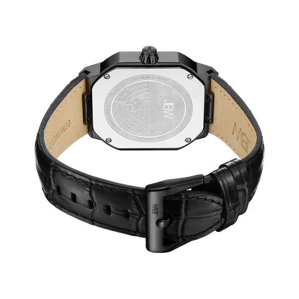 Jbw Orion Sky J6375c Black Black Leather Diamond Watch Second Chance Grade A
