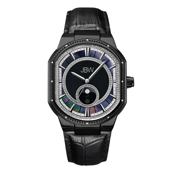 jbw orion sky j6375c black black leather diamond watch second chance grade a