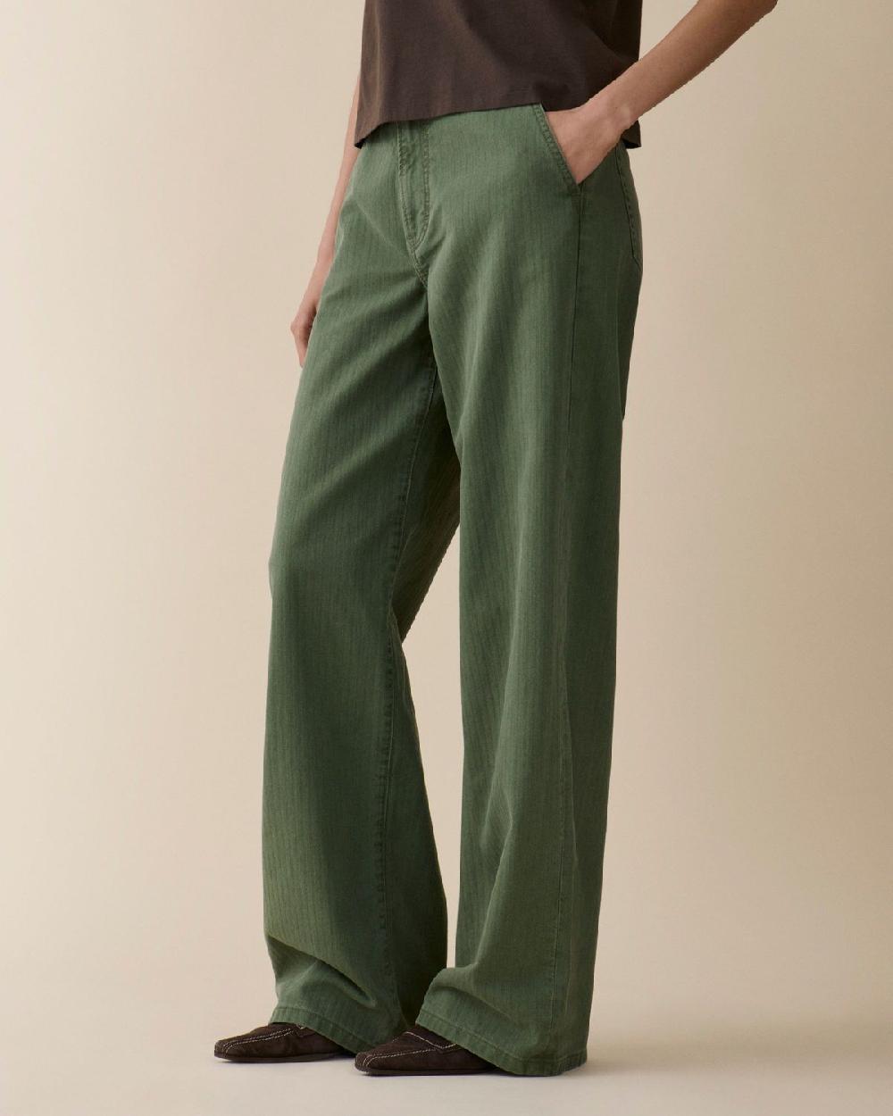 Jeanerica Belem Chino Chevron Green