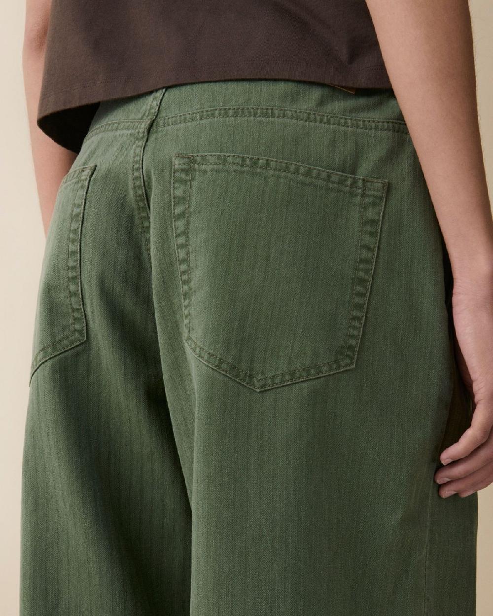Jeanerica Belem Chino Chevron Green