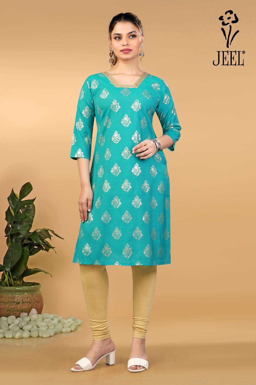 JEEL Casual Kurti - Turquoise