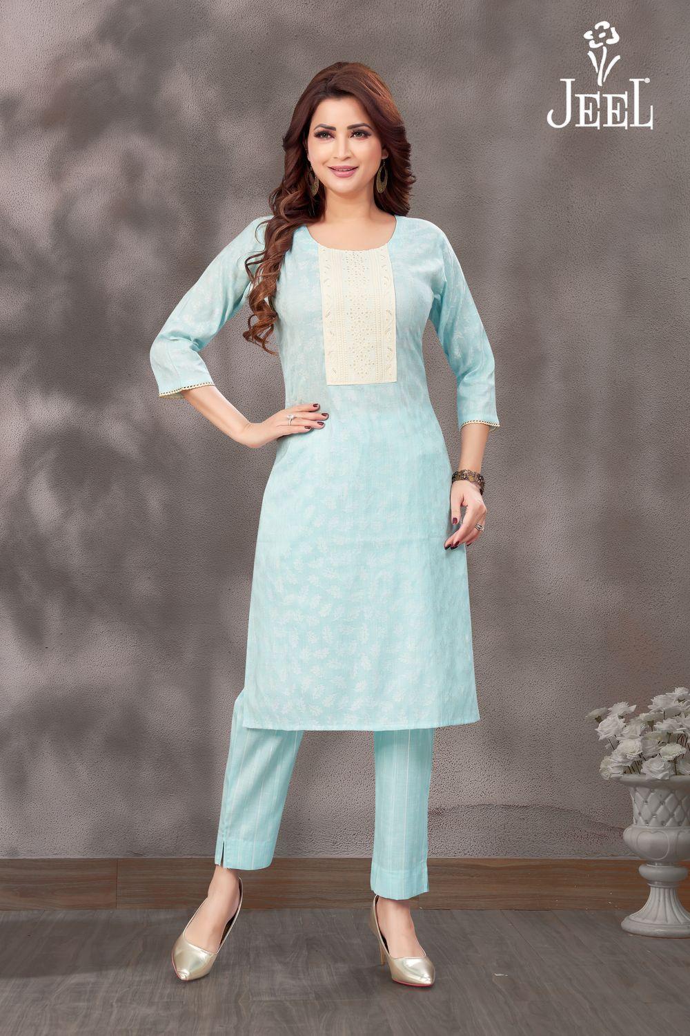 JEEL Kurti & Pant Set - Blue