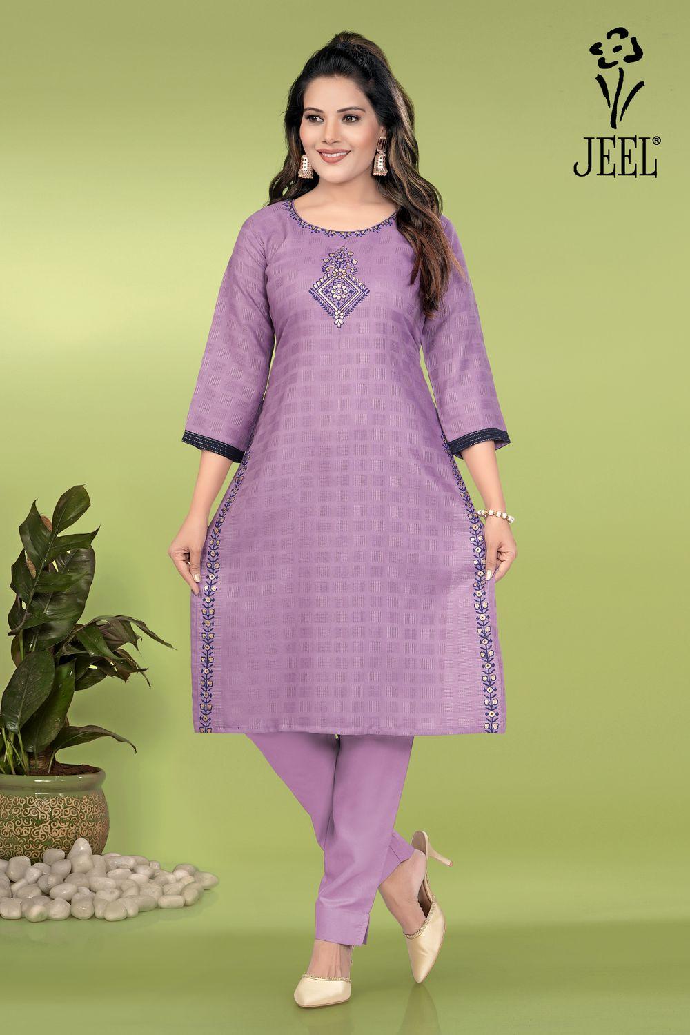JEEL Kurti & Pant Set - Lilac