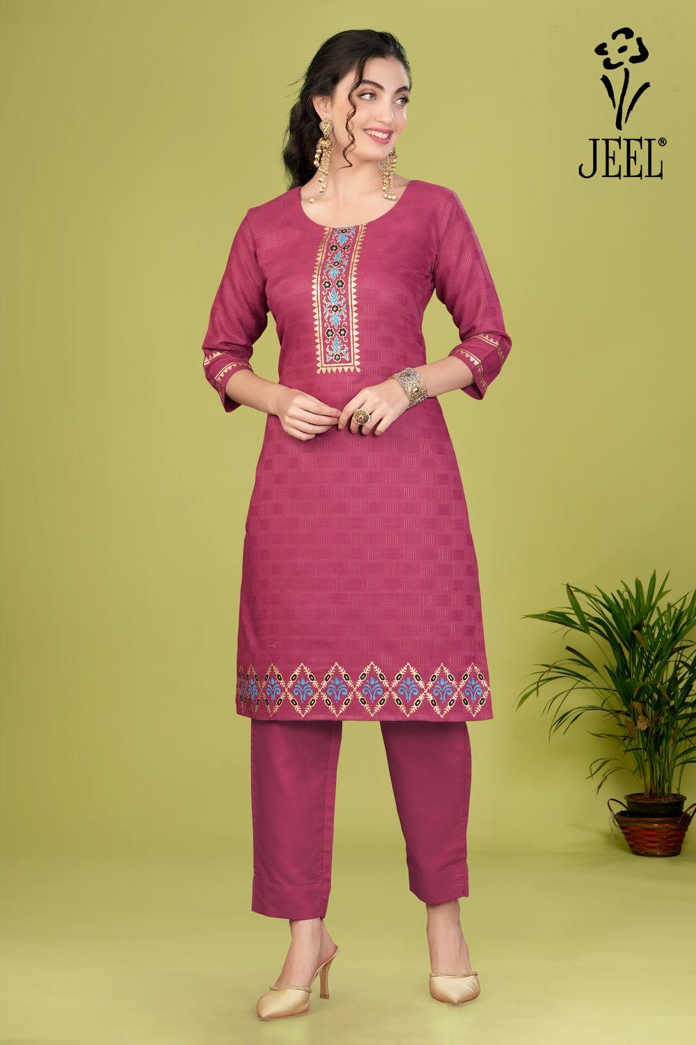 JEEL Kurti & Pant Set - Magenta
