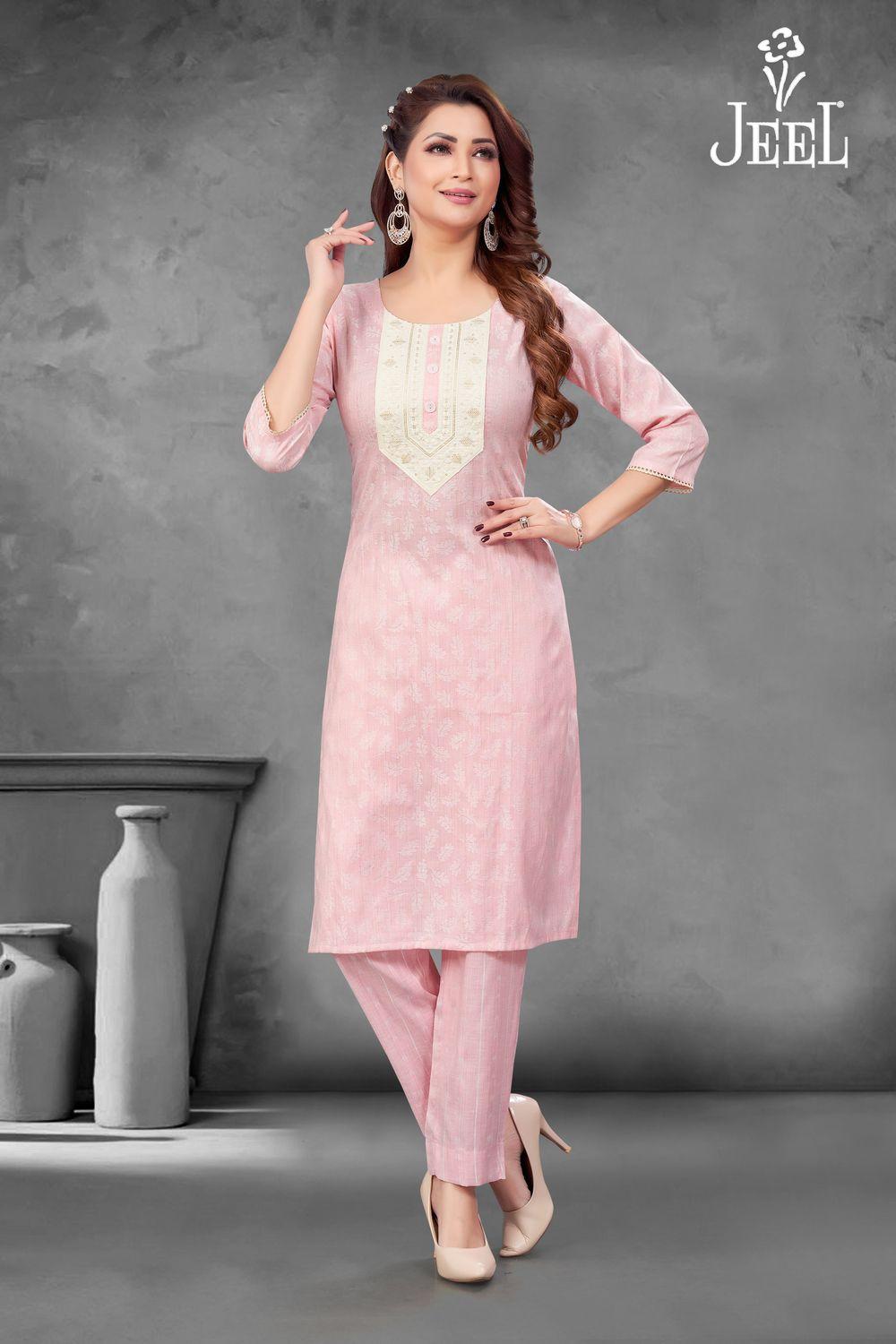JEEL Kurti & Pant Set - Pink