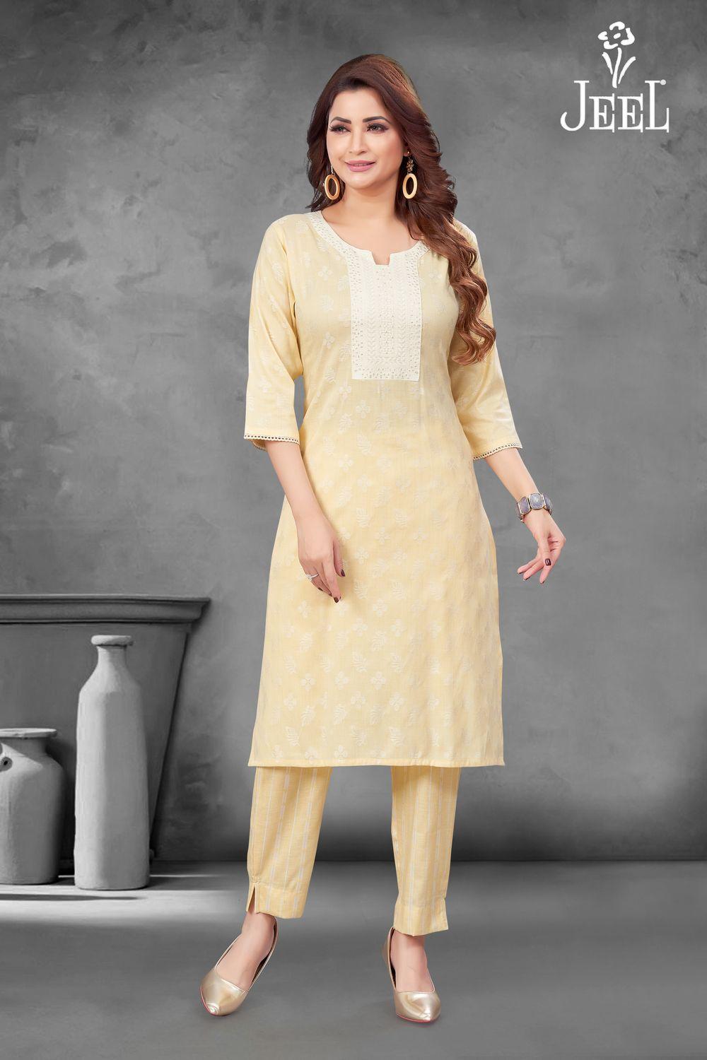 JEEL Kurti & Pant Set - Yellow