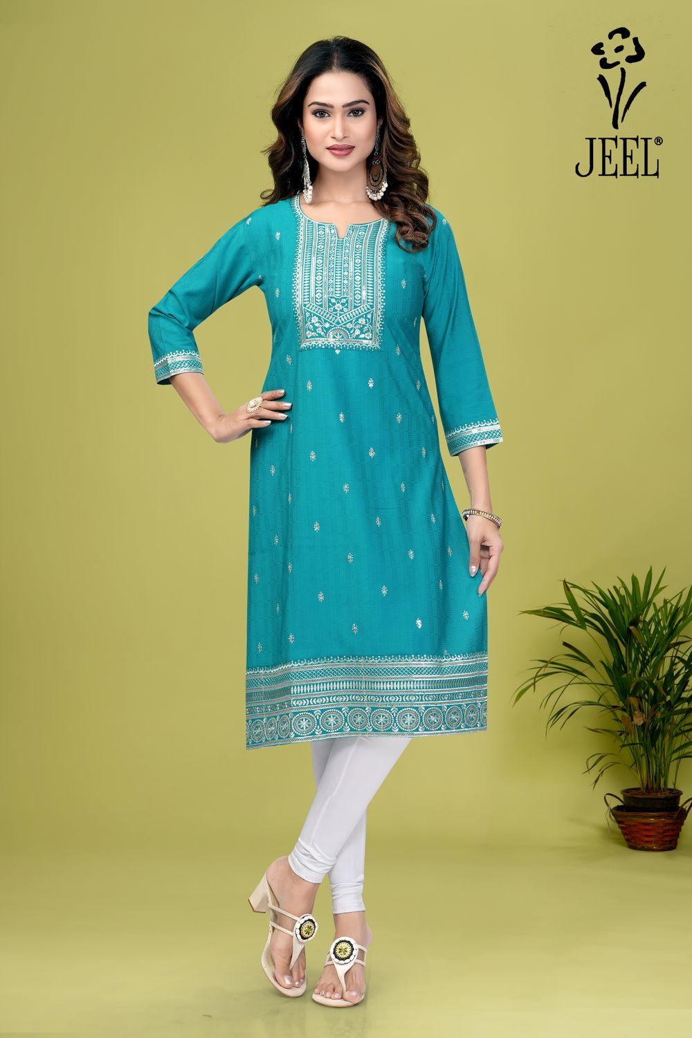 JEEL Supreme Kurti - Aqua Blue