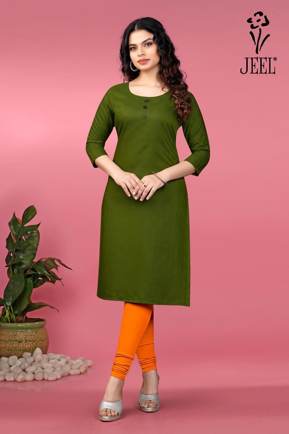JEEL Varnika Kurti - Mehendi Green