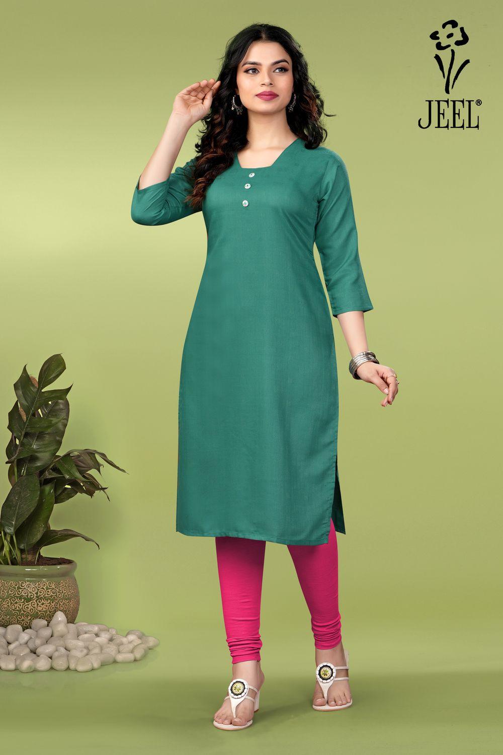 JEEL Varnika Kurti - Rama Green