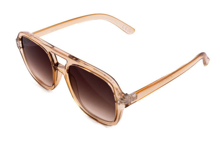 Jeepers Peepers BEIGE AVIATOR WITH BROWN GRAD LENSES