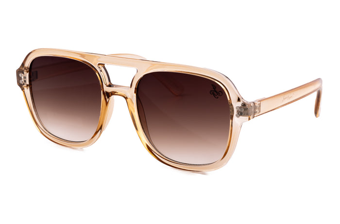 Jeepers Peepers BEIGE AVIATOR WITH BROWN GRAD LENSES