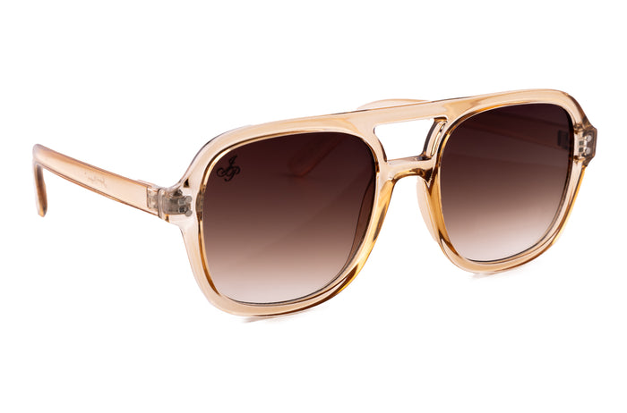 jeepers peepers BEIGE AVIATOR WITH BROWN GRAD LENSES