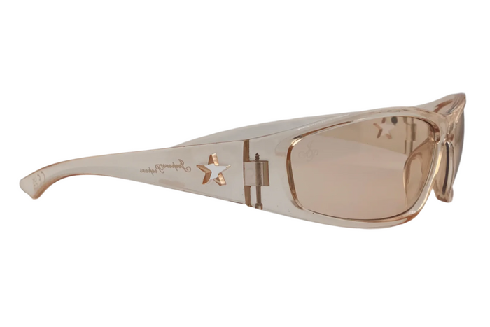 Jeepers Peepers BEIGE VISOR FRAME WITH BROWN LENSES