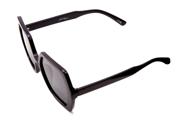 Jeepers Peepers BLACK HEXAGON FRAMES WITH SMOKE LENSES