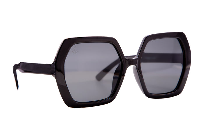 jeepers peepers BLACK HEXAGON FRAMES WITH SMOKE LENSES