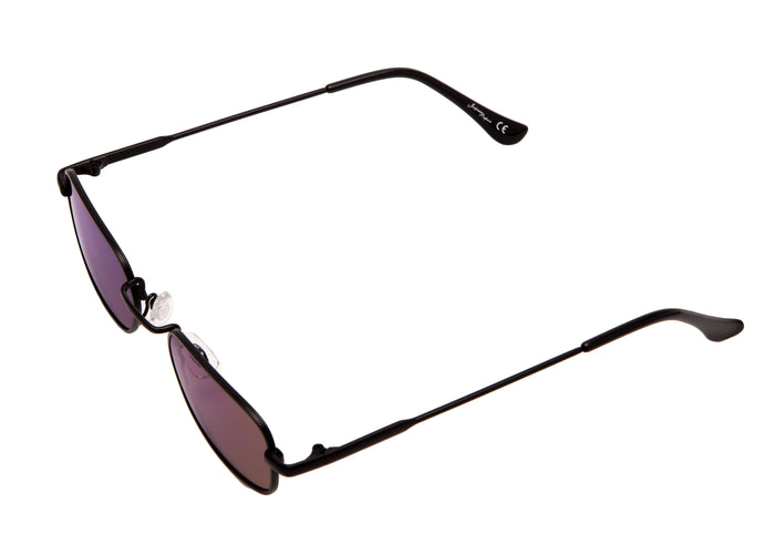 Jeepers Peepers BLACK METAL RECTANGLE STYLE WITH BLUE MIRROR LENSES