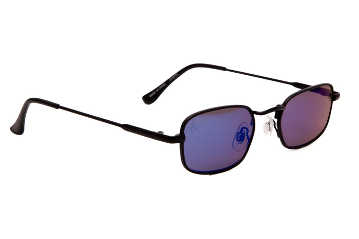 jeepers peepers BLACK METAL RECTANGLE STYLE WITH BLUE MIRROR LENSES