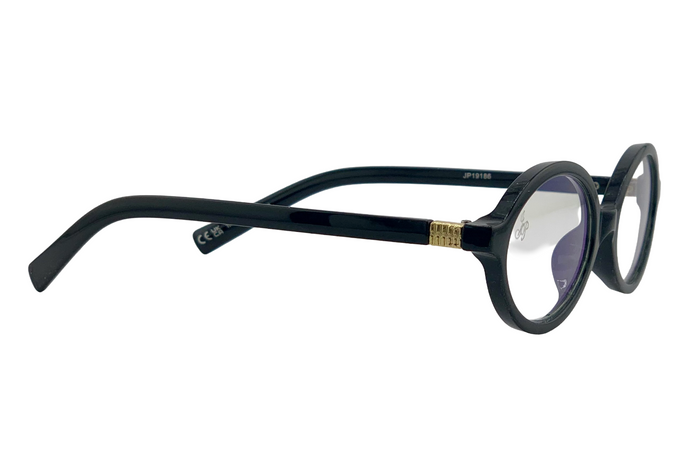 Jeepers Peepers BLACK OVAL FRAME WITH BLUE LIGHT LENSES
