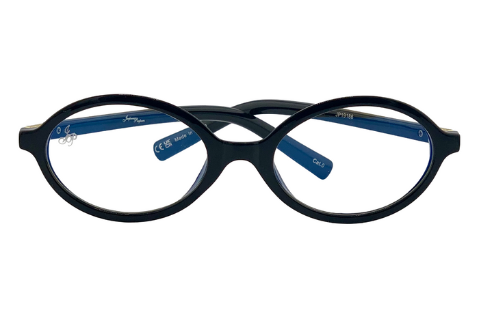 Jeepers Peepers BLACK OVAL FRAME WITH BLUE LIGHT LENSES