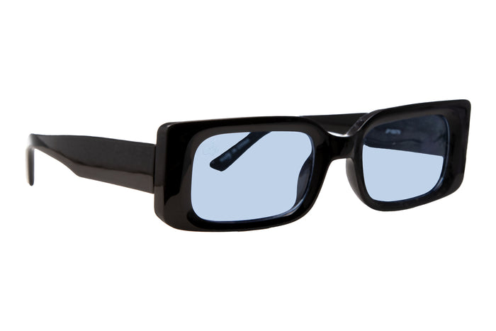 jeepers peepers BLACK RECTANGLE FRAME WITH BLUE LENSES