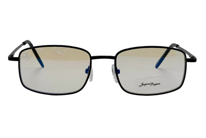 Jeepers Peepers BLACK RECTANGLE FRAME WITH CLEAR BLUE LIGHT LENSES