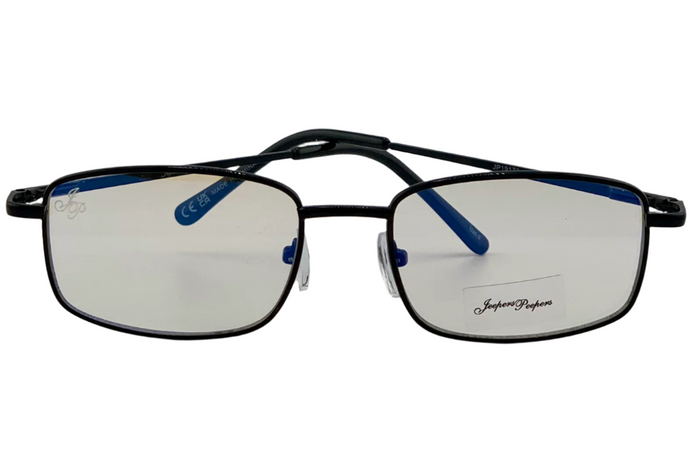 Jeepers Peepers BLACK RECTANGLE FRAME WITH CLEAR BLUE LIGHT LENSES