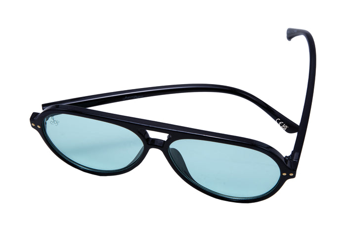 Jeepers Peepers BLACK ROUND FRAME WITH GREEN LENSES