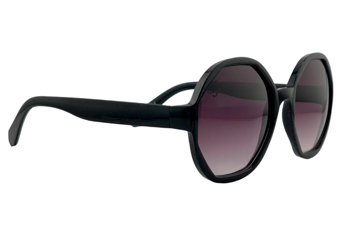 Jeepers Peepers BLACK ROUND FRAME WITH PURPLE LENSES