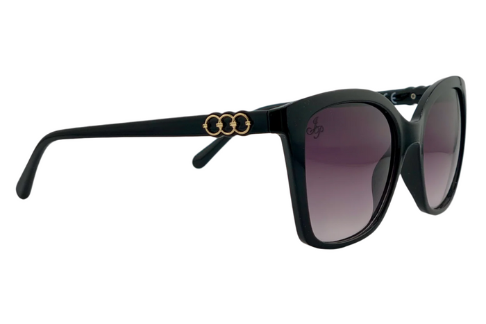 Jeepers Peepers BLACK SQUARE FRAME WITH PURPLE LENSES