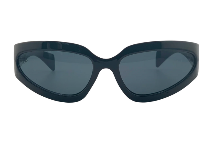 Jeepers Peepers BLACK VISOR FRAME WITH BLACK LENSES