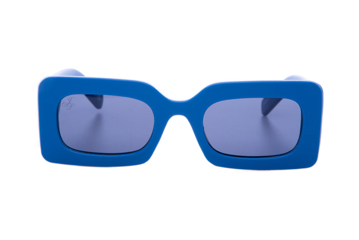 Jeepers Peepers BLUE RECTANGLE FRAMES WITH SMOKE LENS